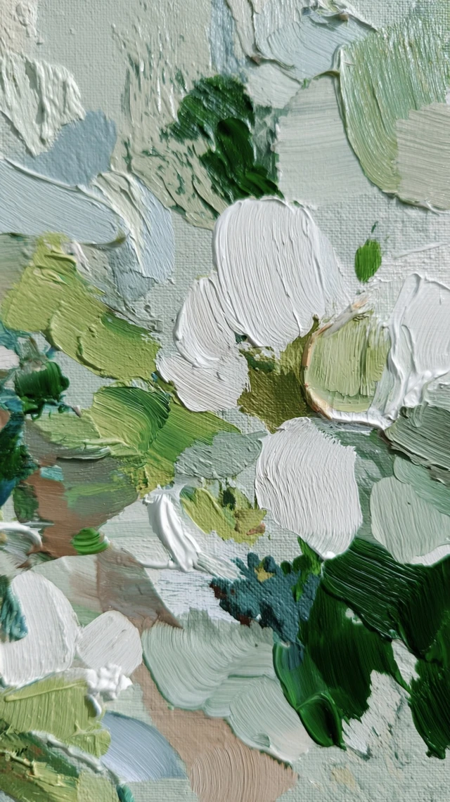 Abstract Green Painting Brushstrokes Foliage