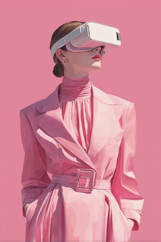 Fashion Illustration Woman VR Glasses