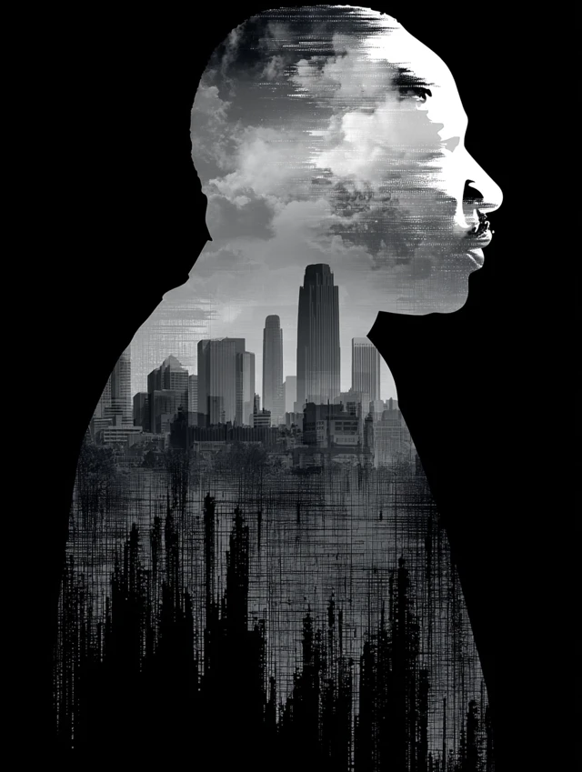 Dr Martin Luther King Silhouette Over America