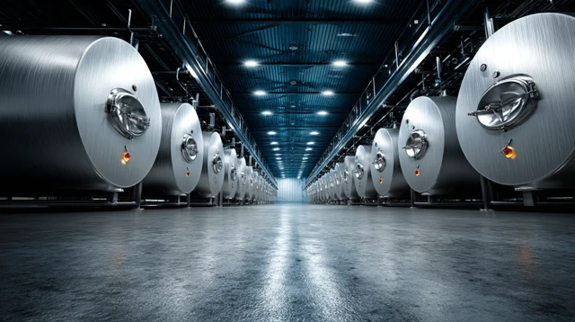 Milk Processing Plant Interior Modern Production Line