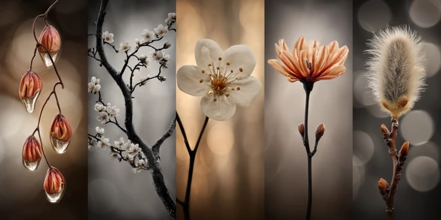 Warm Bokeh Moodboard Flowers and Nature Photography