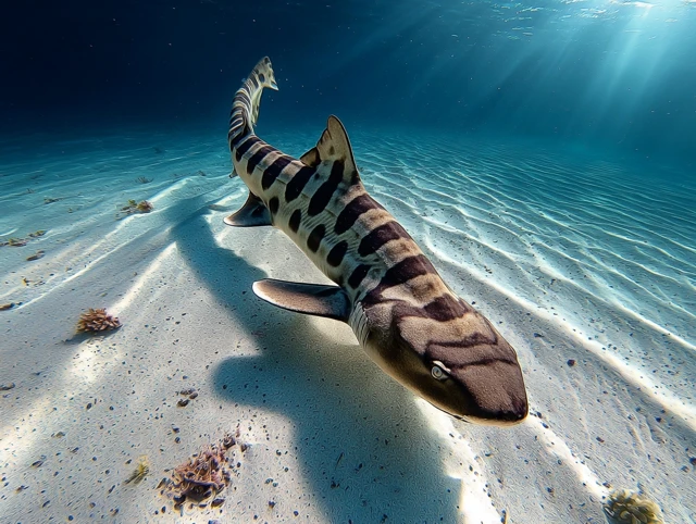 Underwater Leopard Shark Photorealistic Shot