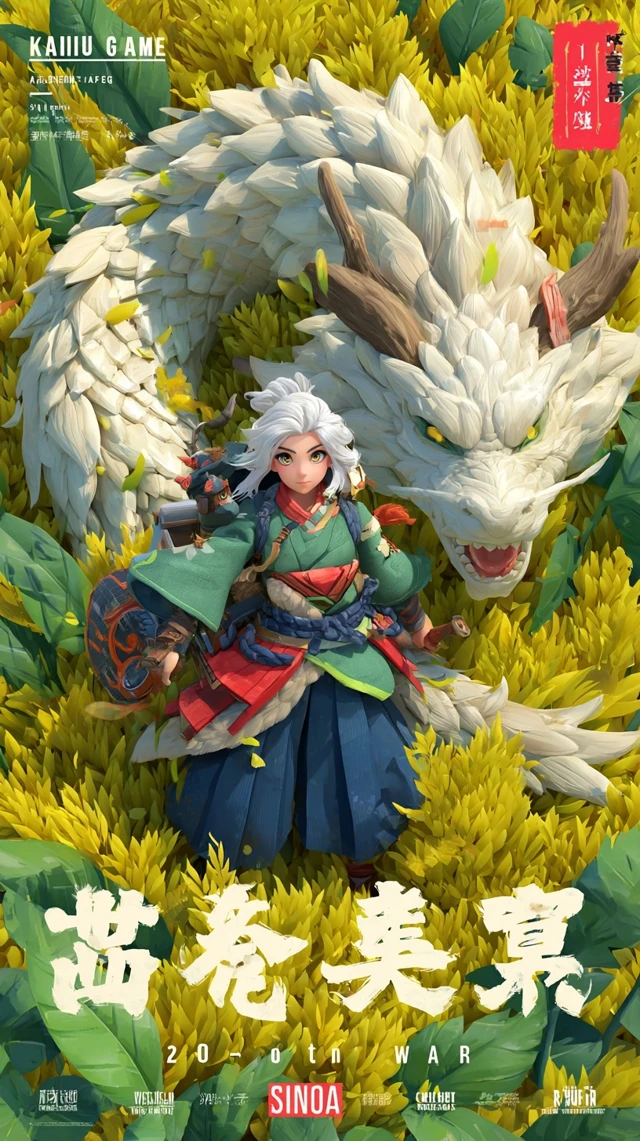 Kaiju War Game Title Screen Dragon and Hero