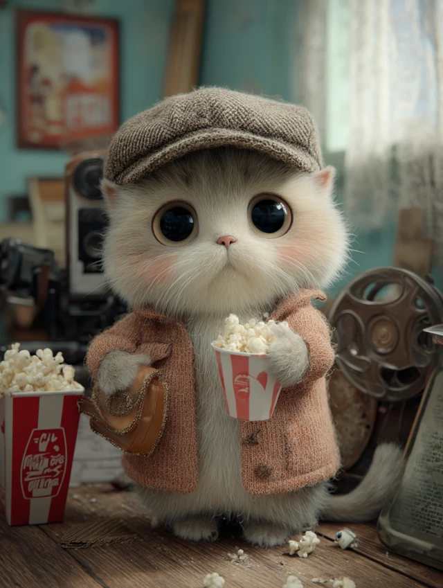 Cute Cat Photographer Cinematic Portrait