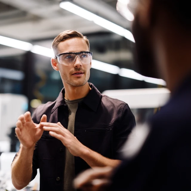 Engineer in Lab Casual Technical Discussion
