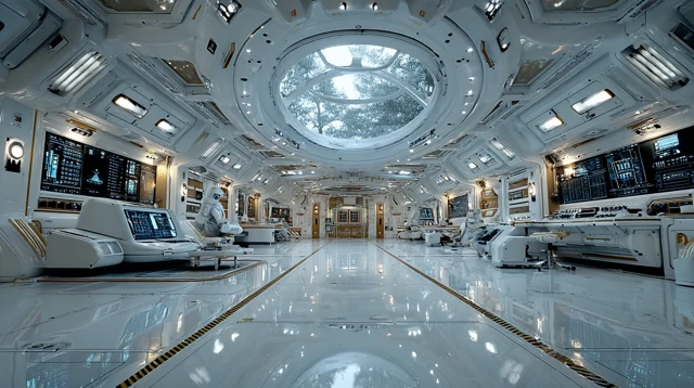 Futuristic Robot Lab Interior Design