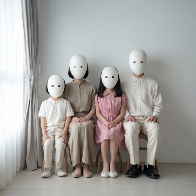 Alien Family Portrait with Masks