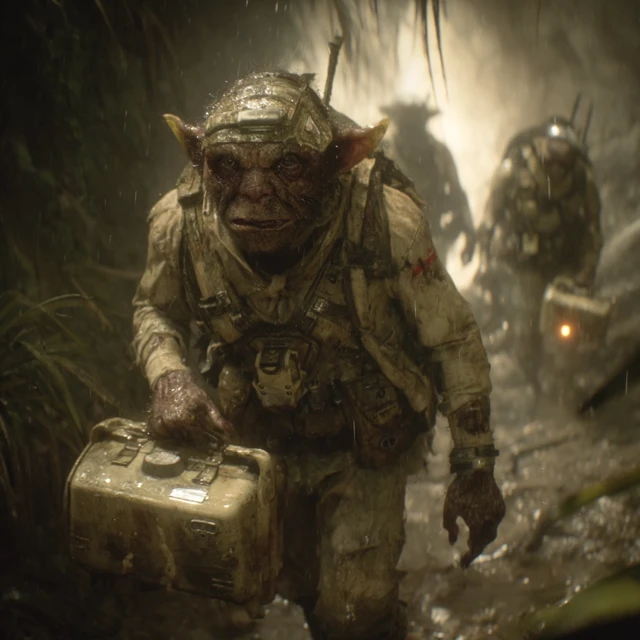 Goblin Medic Jungle Scene Detailed 3D Render