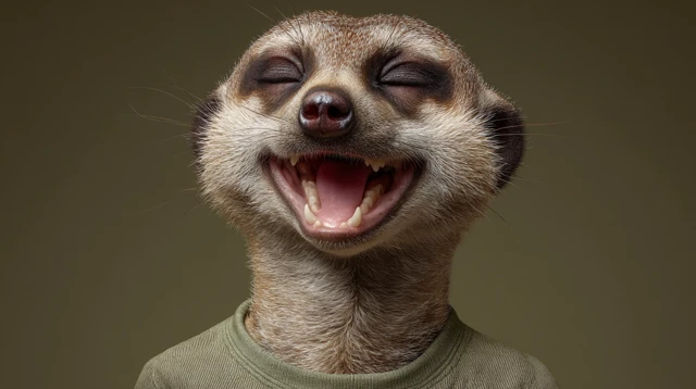 Laughing Meerkat Anthropomorphic Photo