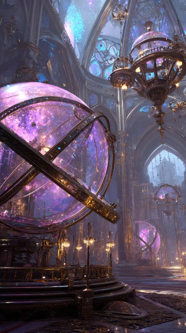 Steampunk Temple Orrery Dreamlike Art