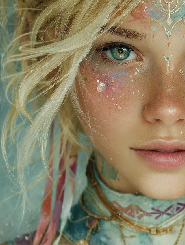 Beautiful Girl Portrait with Sparkling Eyes