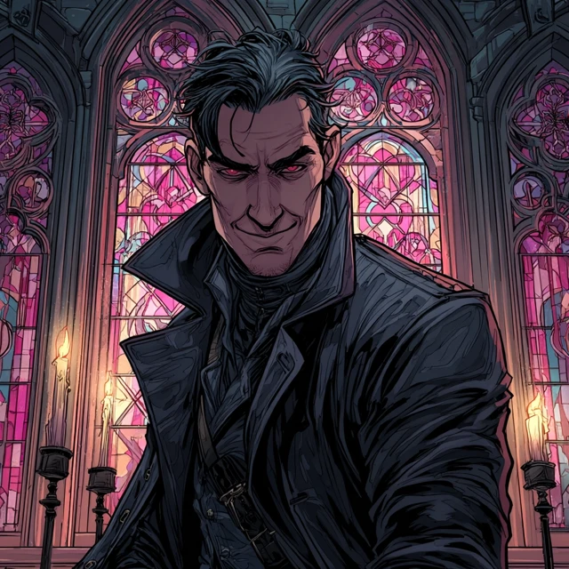 Gothic Vampire Illustration Comic Art Style