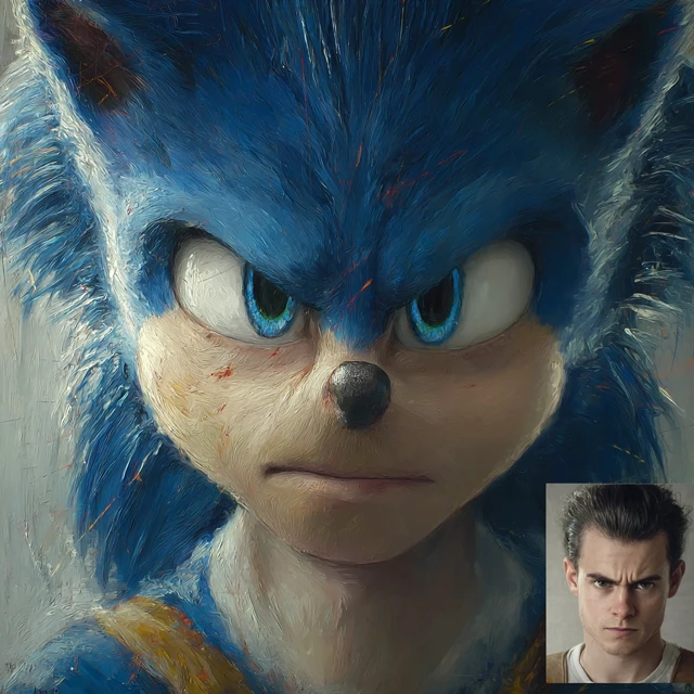 Sonic the Hedgehog Oil Painting