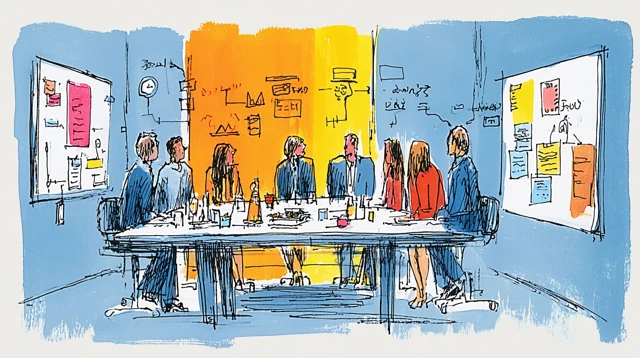 Team Meeting Emotional Realities Art