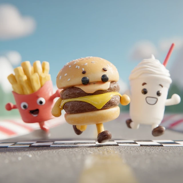 Food Race 3D Burger Fries Shake