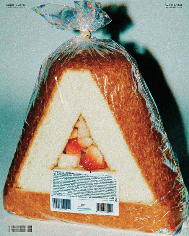 Triangular Bread Loaf Product Shot in Clear Packaging
