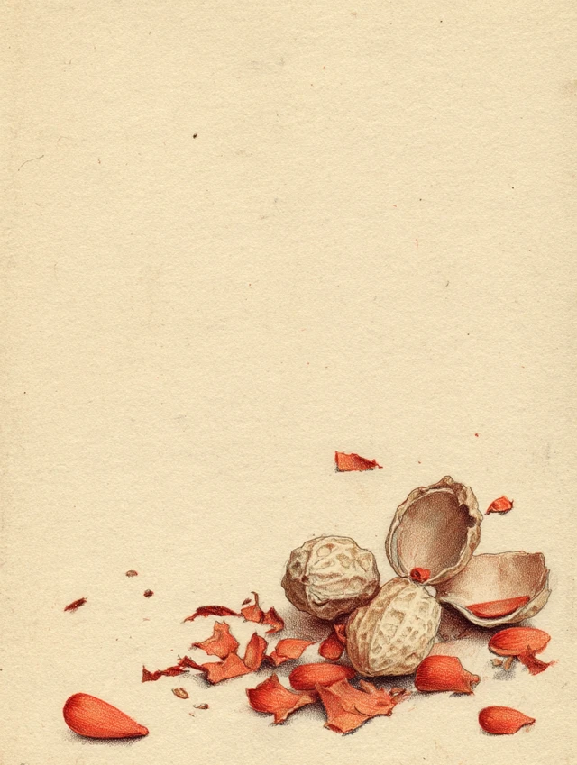 Minimalist Peanut Shell Illustration Art