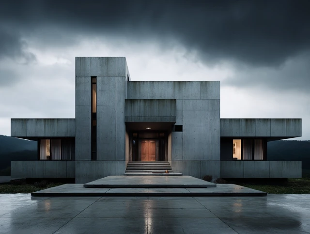 Modern Concrete Architecture Japanese Inspired