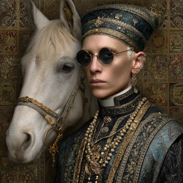Elven Royalty with a Horse Artistic Portrait