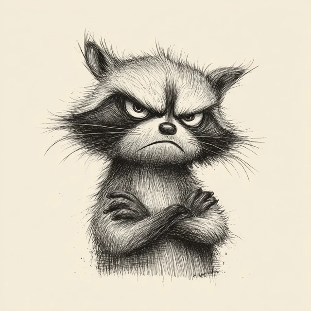 Angry Raccoon Illustration