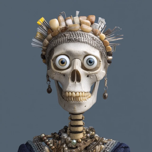 Tooth Fairy Skeleton Puppet Art