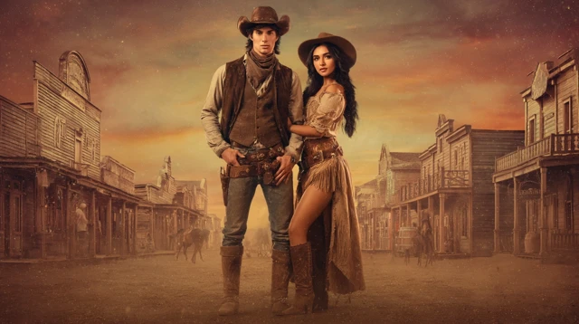 Western Romance Movie Poster Beautiful Couple