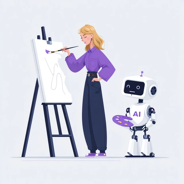AI Supporting Artists Illustration
