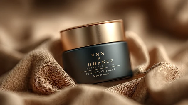 Luxury Skincare Cream Black Matte Jar Elegant Design