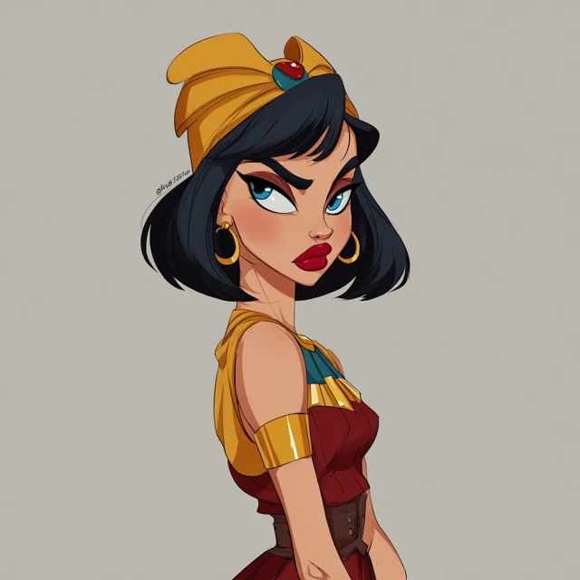 Comic Cleopatra Ducktales Style Portrait