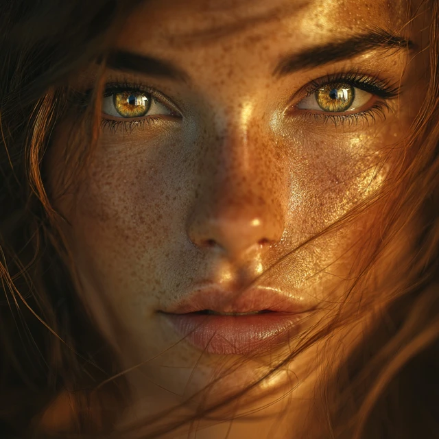 Beautiful Woman Portrait Glowing Eyes