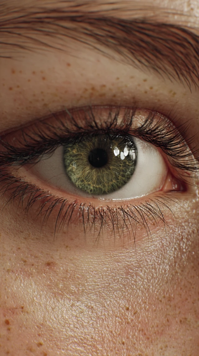 Hyperrealistic Eye Close Up Detail Intense Gaze