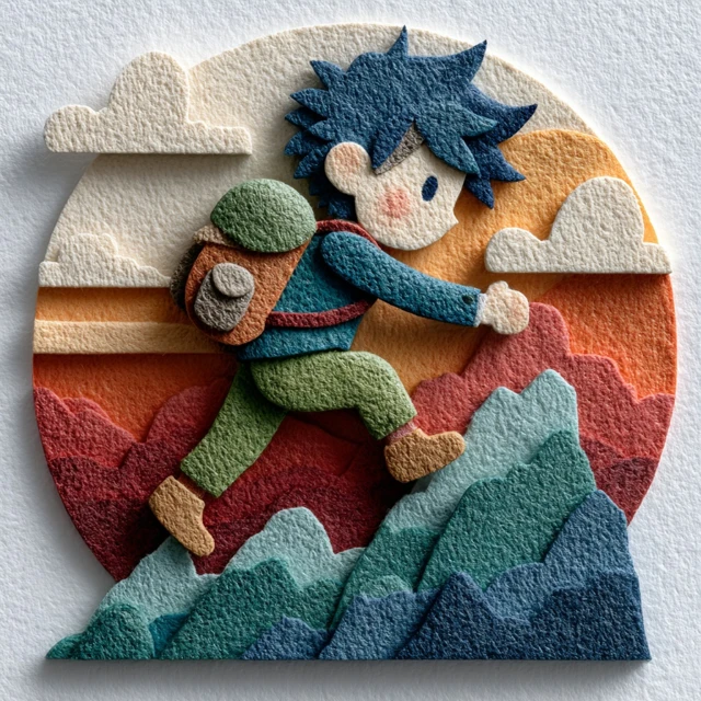 Paper Cutout Rock Climber 3D Art