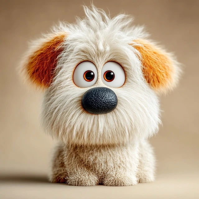 Cute Maltese Dog Pixar Cartoon Illustration