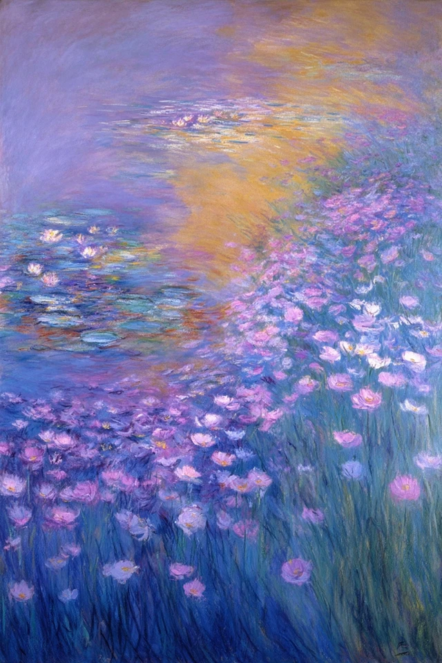 Purple Flower Field Oil Painting