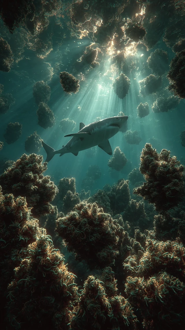 Underwater Shark and Cannabis Nug Dreamscape