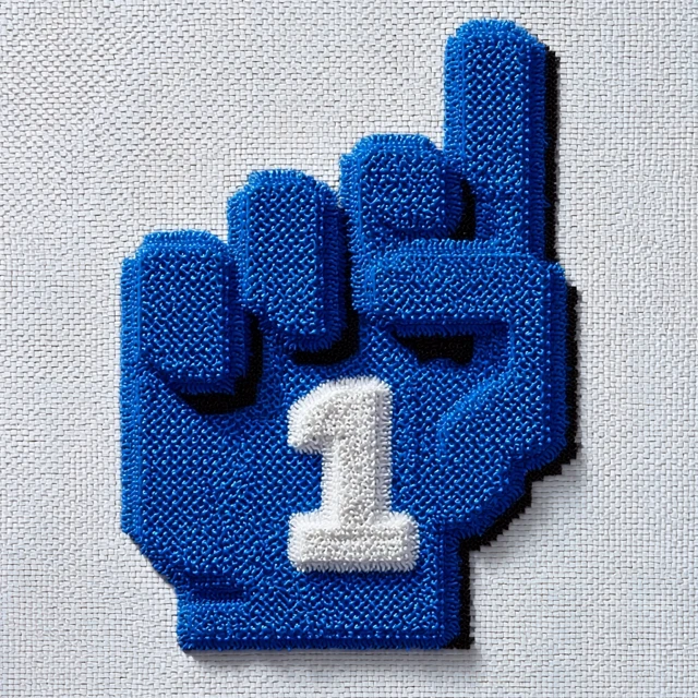 Foam Finger Illustration Fan Cheering Symbol Number 1
