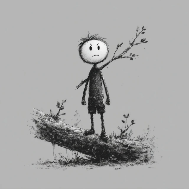 Stick Man Focused and Motivated Illustration