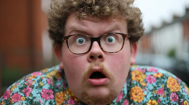 Angry Man Face Expression Toupee Beard