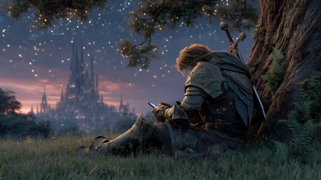 Medieval Knight in Dark Fantasy World