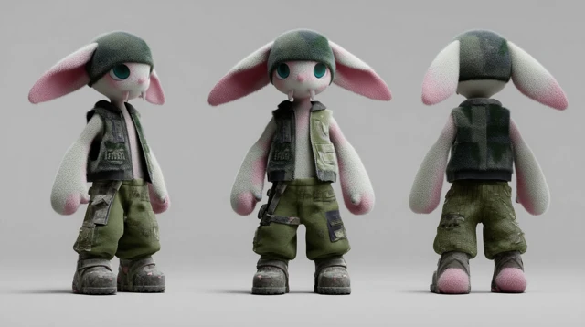 3D Cute Animatronic Creature Model Game Asset