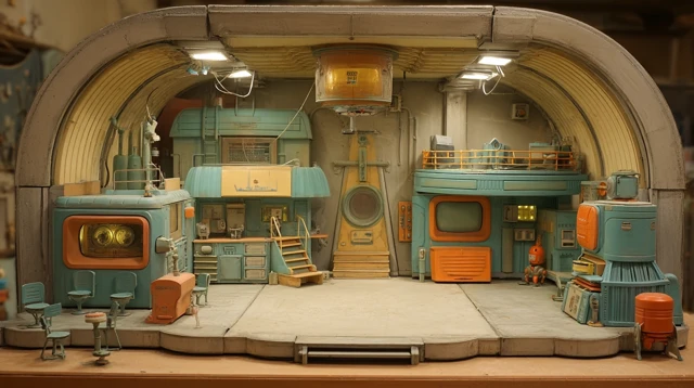 SciFi Diorama Theater Set Made From Old Toys