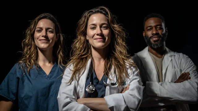 Healthcare Professionals: Doctors and Nurse Portrait