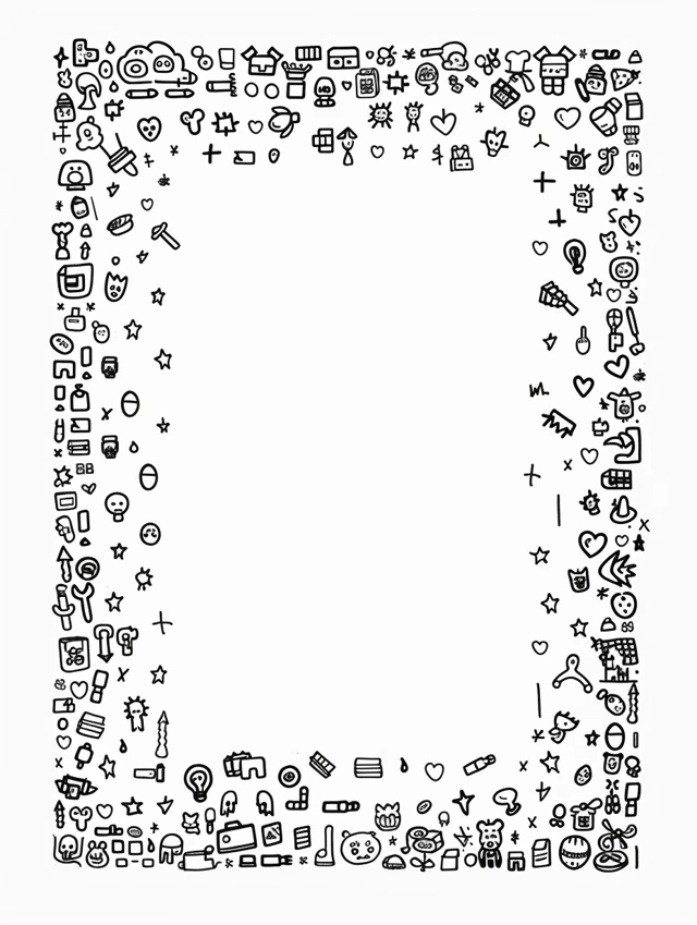 Pixel Art Coloring Page Game Icons Frame
