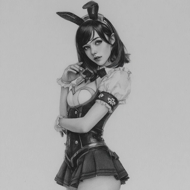 Dva Bunny Girl Graphite Art
