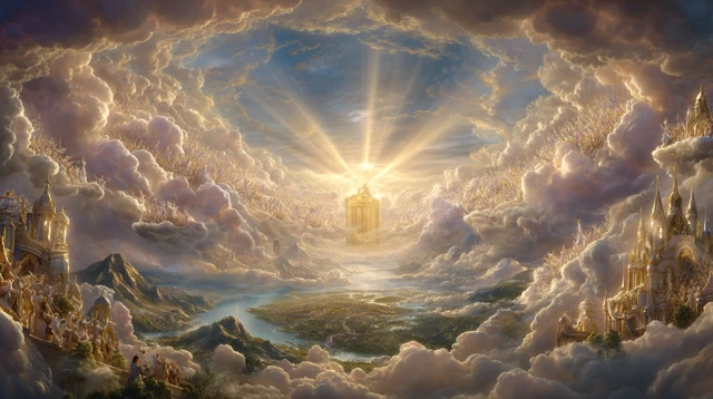 Heavenly Choir Angels in Divine Worship Scene