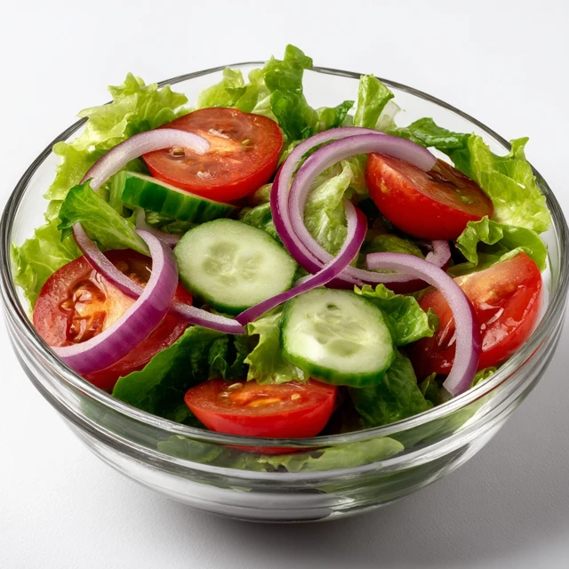 Fresh Green Salad with Tomatoes and Red Onion