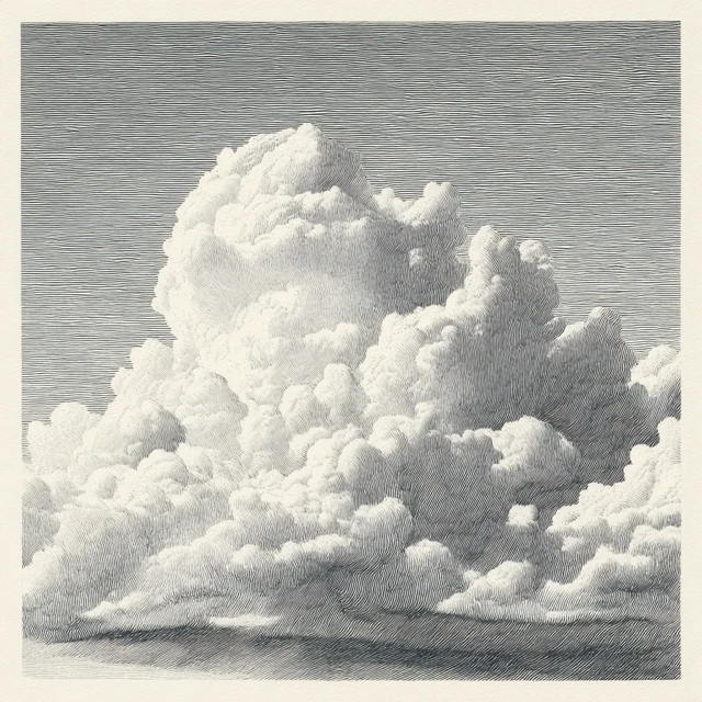 Cumulus Nimbus Cloud Illustration Maurice Sendak Style