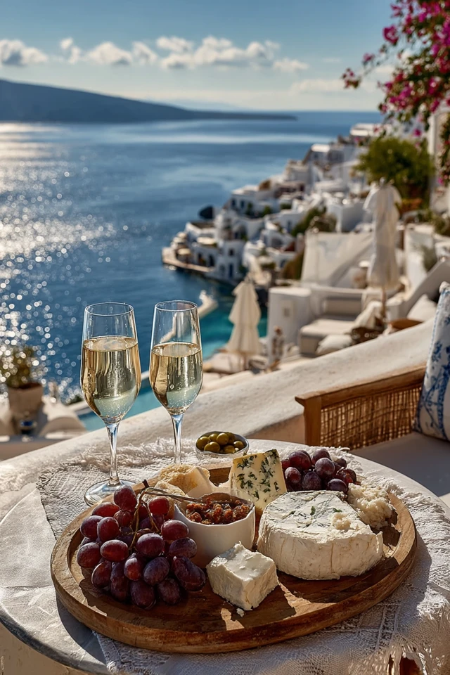 Greek Food and Wine on Santorini Greece