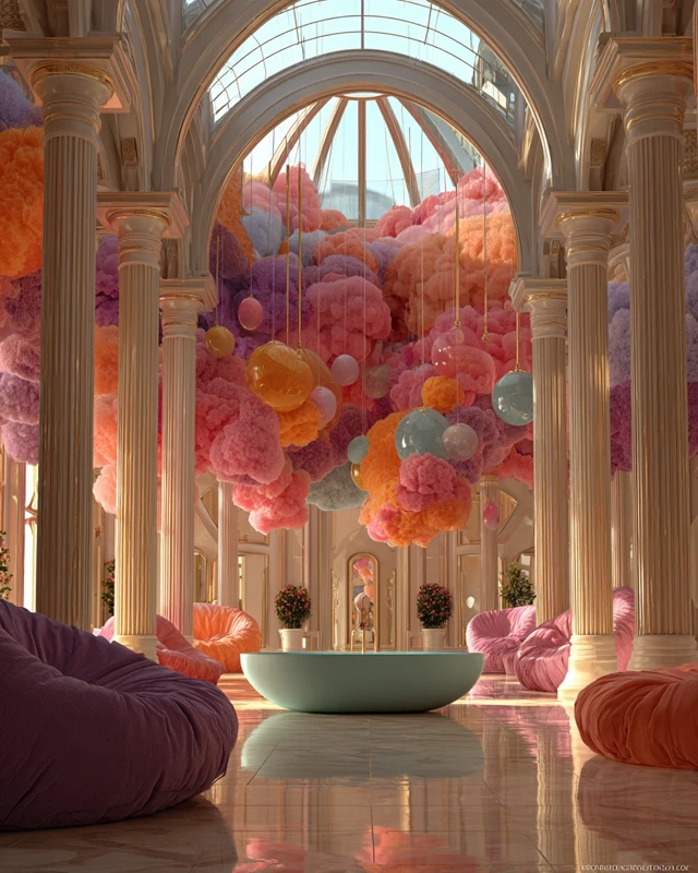Futuristic Interior Cloud Garden Design