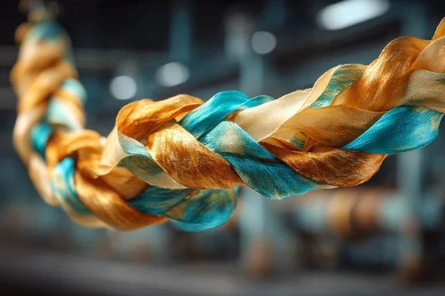 Textile Art Weaving Close Up Olympic Colors